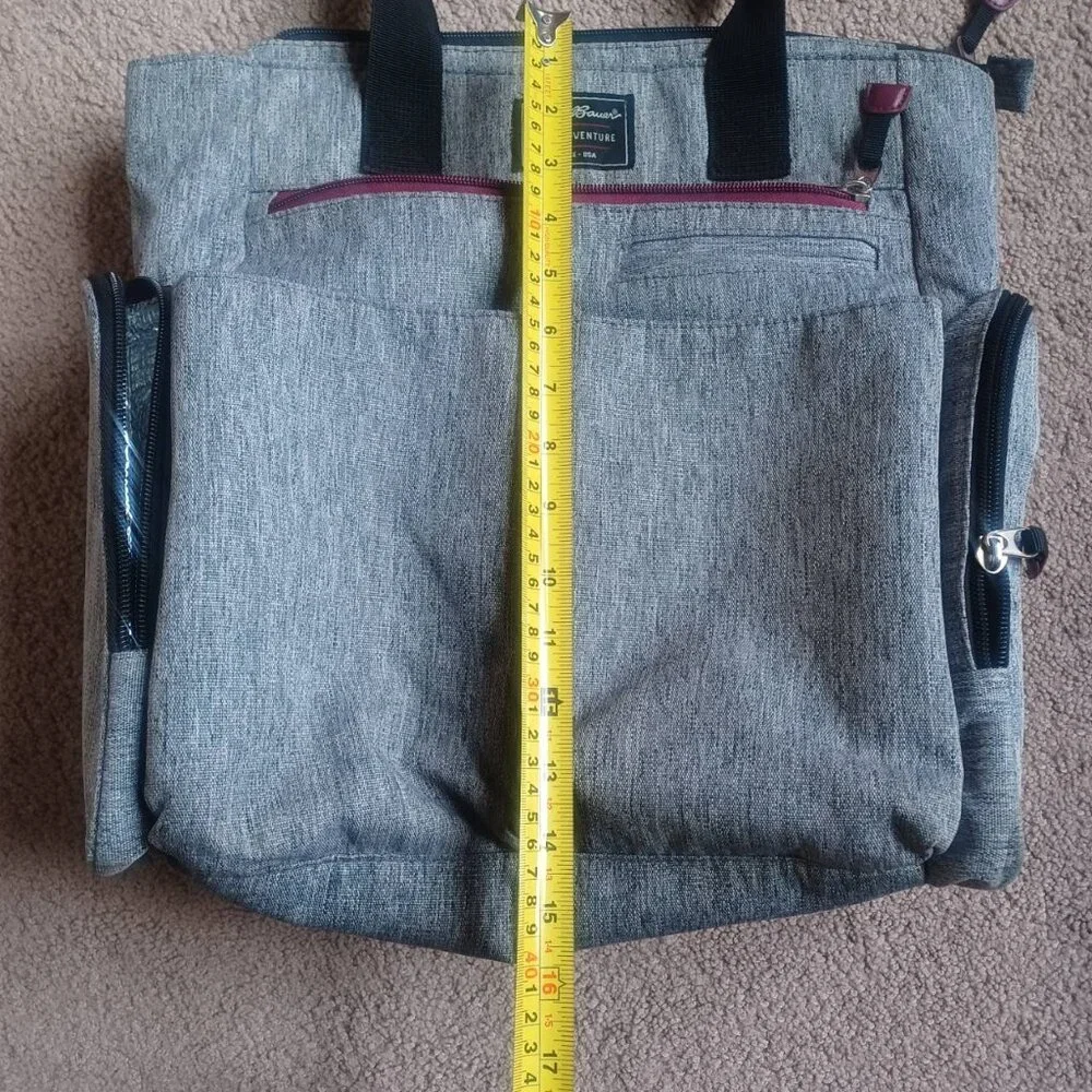 Eddie Bauer First Adventure Diaper Shoulder Bag‎ Heather Grey Black Accents